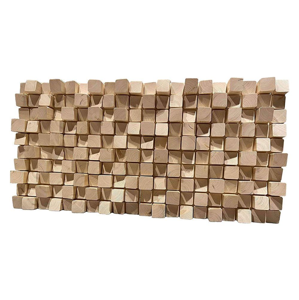 Pannello acustico Skyline in legno con blocchetti ad altezze diverse