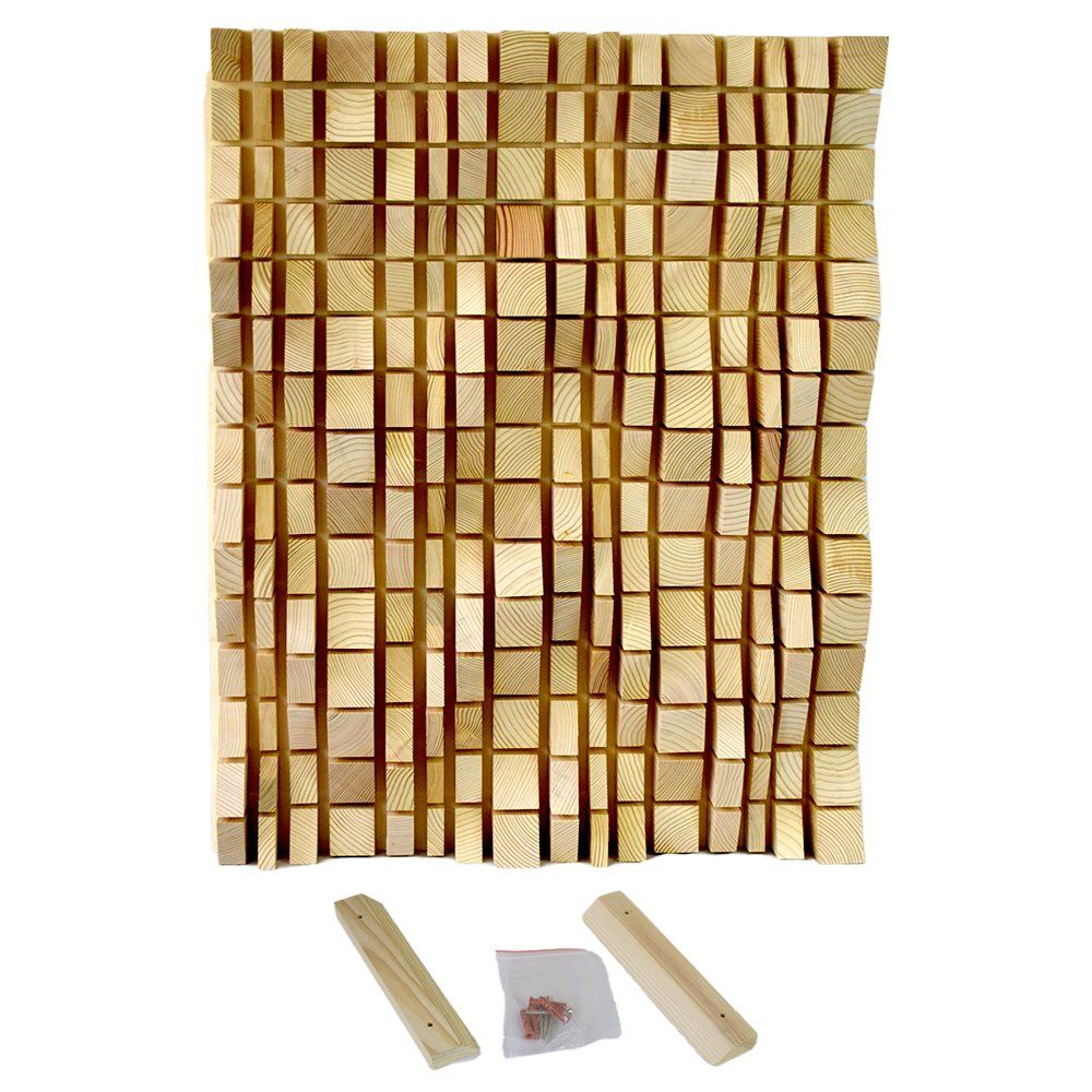 Pannello acustico SoundWave in legno con il kit di fissaggio