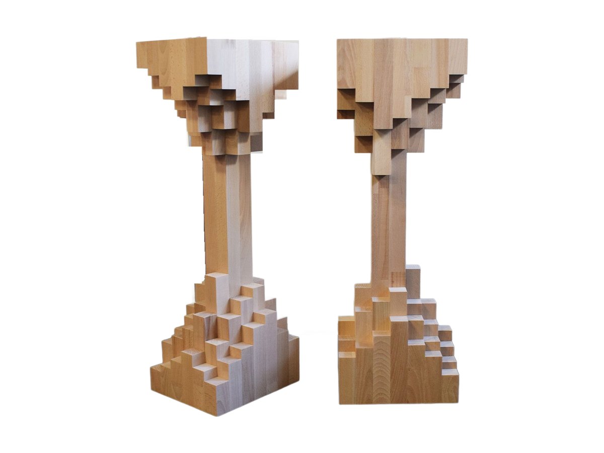 Coppia di stand per diffusori Extrasound Tree in Faggio massello a forma di albero