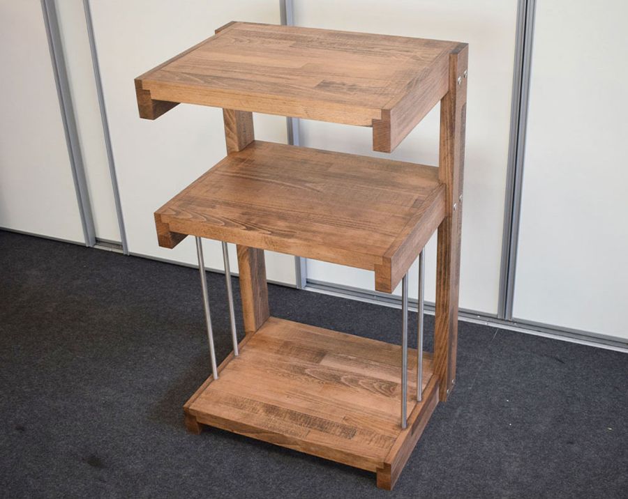 Extrasound Vinyl in legno massello con giradischi, amplificatore e vinili
